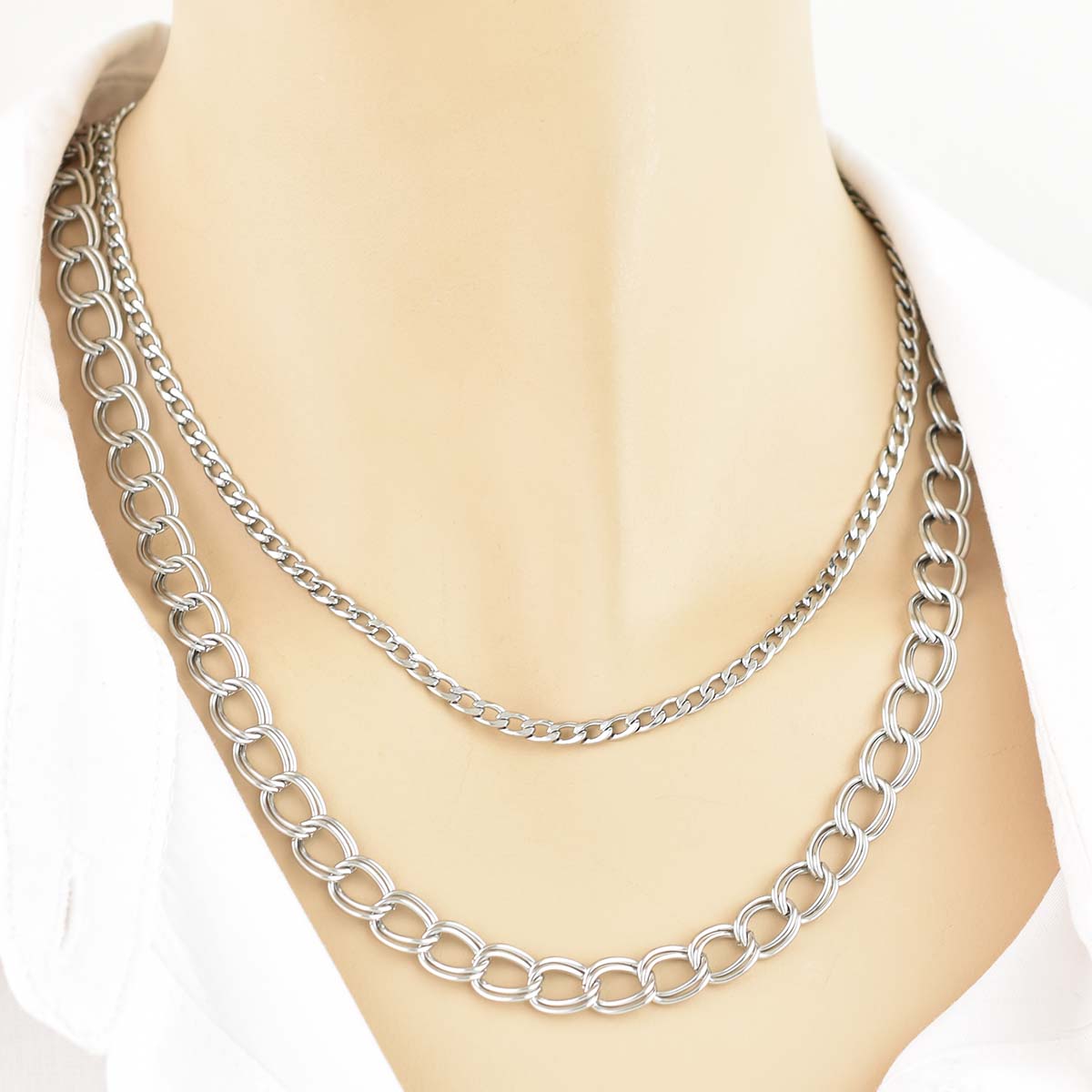 Static Chain Silver 4MM Αλυσίδα λαιμού από ανοξείδωτο ατσάλι 316L